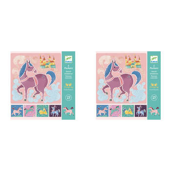 10pc Djeco Kids Plastic Horse Drawing Stencils 20x20cm 4y+