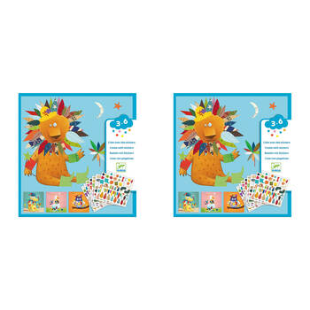 2PK Djeco Create Animal Stickers Set Kids Art/Craft 3y+