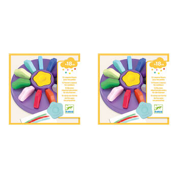 24pc Djeco Toddler Colouring Flower Crayons w/ Holder 18m+