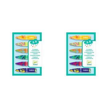 12pc Djeco Multicoloured Flower Crayons Kids Art Drawing 3y+