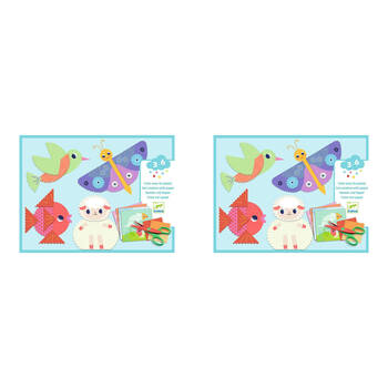 2PK Djeco Crinkle Cutting Collage Set Kids Activity Kit 3y+