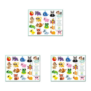 300pc Djeco Baby Animals Puffy Stickers Kids Stationery Decals 3y+