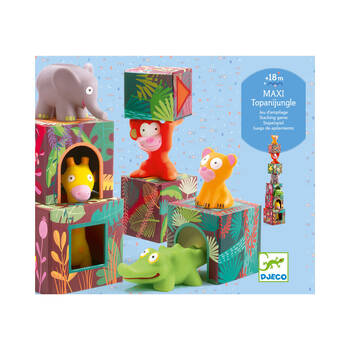 Djeco Topani Jungle Blocks Kids Interactive Toy Set 18m+