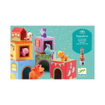 Djeco Topani Farm Blocks Kids Interactive Toy Set 18m+