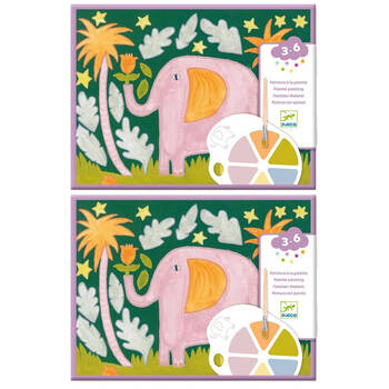2PK Djeco Wild Ones Animal Kids Activity Painting Set w/ 4 Palettes & Designs 3y+