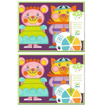 2PK Djeco Chubby Cheeks Animal Kids Activity Paint Set w/ 4 Palettes & Designs 3y+