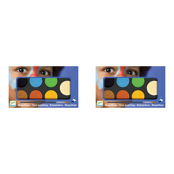 2PK Djeco Nature Body Art Palette 6-Colours Face Paint Set 3y+