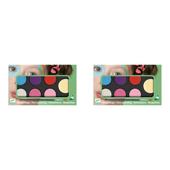 2PK Djeco Sweet Body Art Palette 6-Colours Face Paint Set 3y+