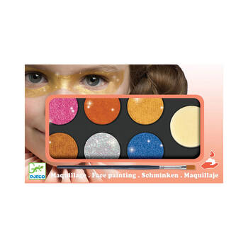 Djeco Metallic Body Art Palette 6-Colours Face Paint Set 3y+