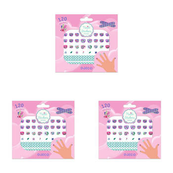 360pc Djeco Petit Flowers Nail Stickers Adhesive Manicure Art 4y+