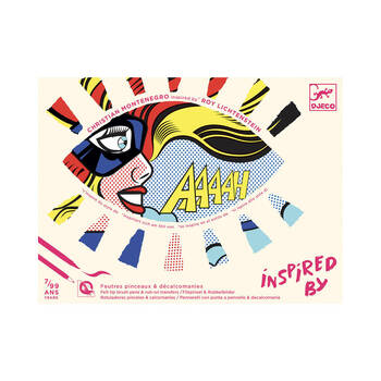 Djeco Inspired By Superheroes-Roy Lichtenstein-Felt Brushes Kids Craft Kit 7y+