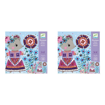 2PK Djeco Lovely Pets Mosaic Kids DIY Creative Craft Kit 5y+