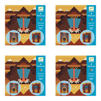 4PK Djeco Wildlife Paper Picture Pairs Kids DIY Creative Craft Kit 7y+