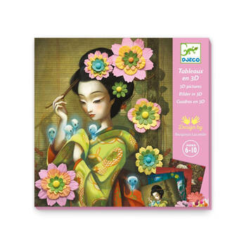 Djeco Rock n Roses 3D Pictures Kids Activity Crafting Kit w/ 4 Designs 6y+