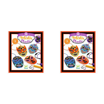 2PK Djeco Artistic Plastic Wrestlers Keychains Kids Craft Kit 6y+