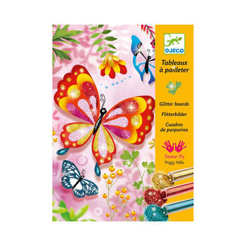 12pc Djeco Butterflies Glitter Boards DIY Art Kit Kids 8y+