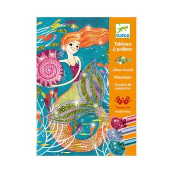 12pc Djeco Mermaids Glitter Boards DIY Art Kit Kids 7y+