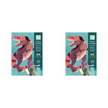 2PK Djeco Jurassic Foil Pictures Kids Creative Art Kit 6y+
