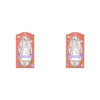 2PK Djeco Nina & Friends Les Demoiselles Kids Colouring Art Kit 6y+