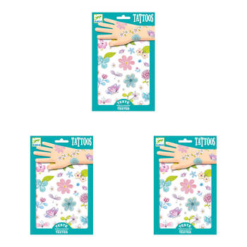 150pc Djeco Fair Flowers Of The Field Temporary/Fake Tattoos Kids 3y+