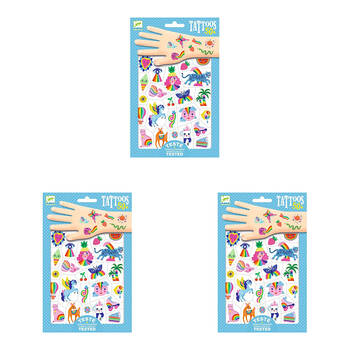 150pc Djeco Rainbow Temporary/Fake Tattoos Kids 3y+