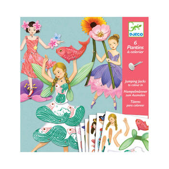Djeco Fairies Paper Puppets Kids Crafts/Art Kit Set 6y+
