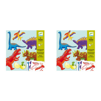 2PK Djeco Dinos Small Pop-Out Dinosaur Puppet Kids/Children 6y+