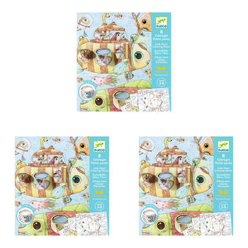 3PK Djeco Malos Trip Colouring Surprise Kit Kids Art Sheets 5y+