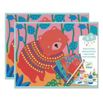 2PK Djeco Pointillism Painting with Sticks Kids Creatvie Art Book 3y+