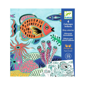 Djeco Under the Sea Colouring Kids Activity Cards 5y+