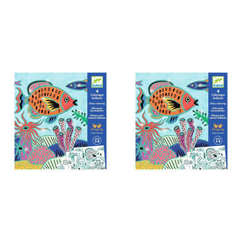 2PK Djeco Under the Sea Colouring Kids Activity Cards 5y+