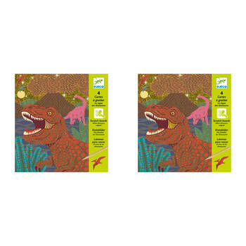 8pc Djeco When Dinosaurs Reigned Scratch Cards w/ Stylus Activity Kit 6y+