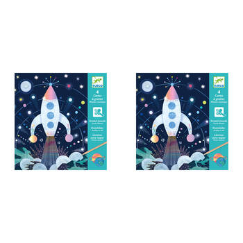 8pc Djeco Cosmic Mission Scratch Cards w/ Stylus Activity Kit 6y+