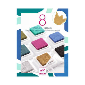 Djeco 8 Chic Ink Pads & 1 Cleaner Kids Crafts/Art Set 5y+
