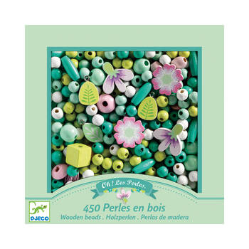 Djeco Leaves & Flowers Wooden Beads Kids/Children DIY Craft Kit 4y+