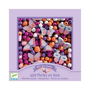 Djeco Colourful Butterfly Wooden Beads Kids/Children DIY Craft Kit 4y+