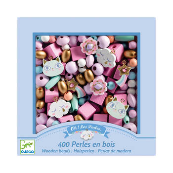 Djeco Rainbow Clouds Wooden Beads Kids/Children DIY Craft Kit 4y+