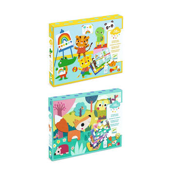 Djeco The Day Collage/My First Collage Pre-Cut Cardboard DIY Kit Kids Toy 18m+