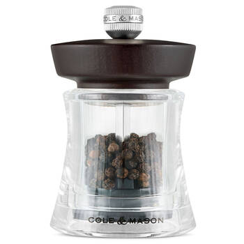 Cole & Mason Holborn Black Wood Pepper Mill Fine/Coarse Grinder 95mm