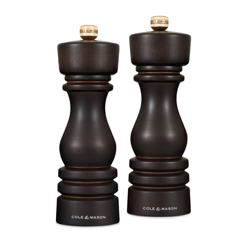 Cole & Mason London 18cm Beech Wood Salt & Pepper Mill Set - Brown