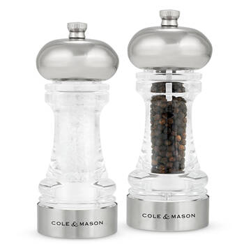 Cole & Mason Clovelly Salt Pepper Mill Grinder Gift Set 5.8x14.9cm Silver