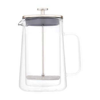 Euroline Double Wall Glass Coffee & Tea Plunger French Press Maker 350ml