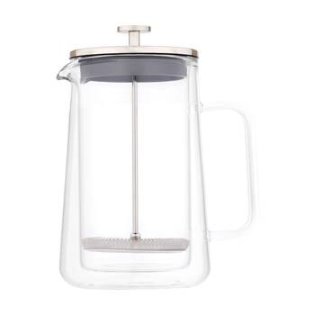 Euroline Double Wall Glass Coffee & Tea Plunger French Press Maker 1000ml