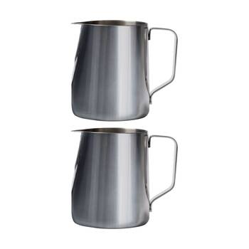 2PK Euroline Stainless Steel Milk Jug for Frothing Coffee Making Accessory 350ml