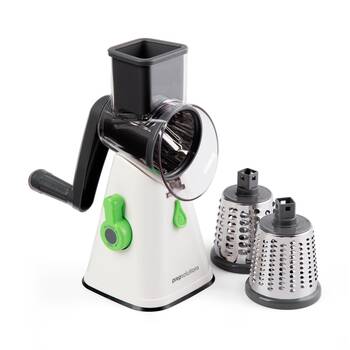 4pc Progressive Rotary Grate/Slice Manual Crank Food Processor Coarse & Fine