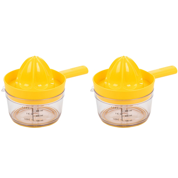 2x Progressive Countertop Twist & Juice 300ml Manual Juicer - Yellow