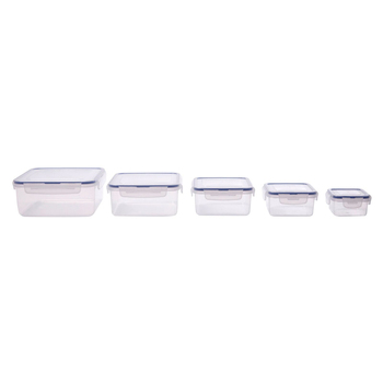 5PK Lock & Lock Classic Square Food Storage Container Set - Clear
