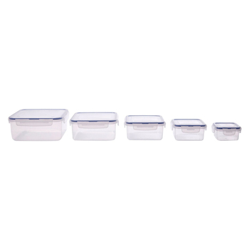 5PK Lock & Lock Classic Square Food Storage Container Set - Clear