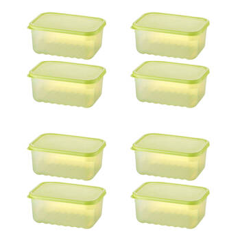 4x 2pc LocknLock Fresh Block 330ml Food Storage Container Set 14.6x10.3cm Green