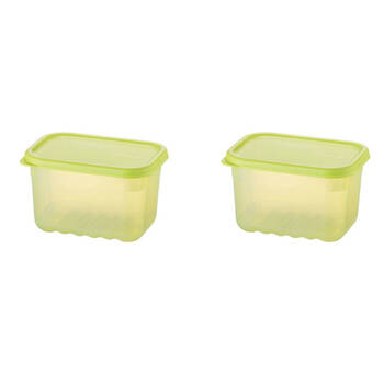 2pc LocknLock Fresh Block 640ml Food Storage Container Set 14.6x10.3cm Green